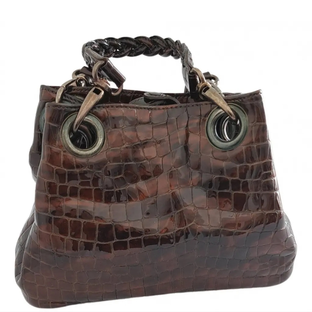 Russell & Bromley London Mini Patent Croc Purse